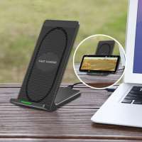 Wireless charging  two coils standing vertical stand fast qi wireless charger with fan radiator