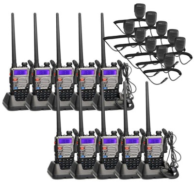 10PACK RETEVIS RT5RV 5W 128CH Dual Band Walkie Talkie For climbing UHF/VHF136-174/400-520MHz FM Radio With Speaker microphone