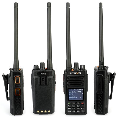 Dual PTT VHF/UHF 5W SMS GPS walkie talkie Retevis RT52 Dual Band Analog/Digital Handheld Two Way Radio TOT 4000Channels VOX