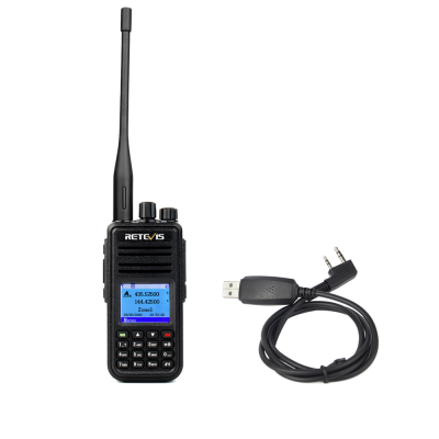 Dual Band DMR Digital Walkie Talkie GPS Record Retevis RT3S 2 time Slot Ham Amateur Radio UHF/VHF with Programming Cable