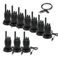 Cheap Retevis H777  Walkie Talkie UHF FRS Two Way Radio Single Band Rechargeable 16CH(10Pack)+USB Programming Cable